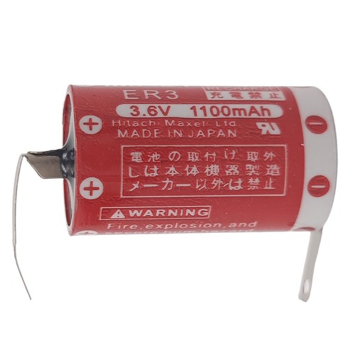 (50-Pcs) 3.6V ER3 Non-rechargeable Li-ion PLC Battery with Solder feet 1100mAh - Picture 3 of 6