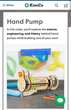 NEW Kiwi Co Eureka Crate Hand Pump Build Own Hand Pump STEM Engineer 