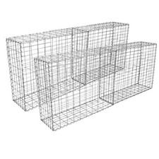 Gabion Baskets 4 Pack Outdoor Cages 100 x 95 x 30cm Stone Wire Mesh Planter