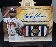 2017 Topps Tier One Julio Teheran Dual Patch Auto /25 #AT1DR-JT (MEM, AU) BRAVES