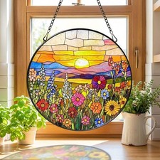 Wildflowers Stained Glass Suncatcher, Wildflowers Window Hanging