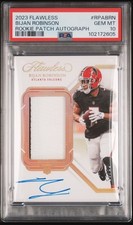 2023 Panini Flawless - Rookie Patch Autographs Bijan Robinson /25 PSA 10