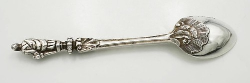 ANTIQUE CAST APOSTLE COFFEE SPOON STERLING SILVER VICTORIAN 1864 Chawner & Co - Picture 4 of 9