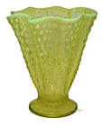 Fenton Hobnail Topaz Opalescent No. 389 Scalloped Flared Vase