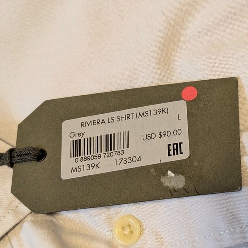 Allsaints Riviera Shirt Mens Large Grey Long Sleeve Button Up Cotton Classic - Picture 6 of 10