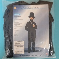 Abraham Lincoln Child Medium 8-10 California Costume NEW Top Hat Not Included