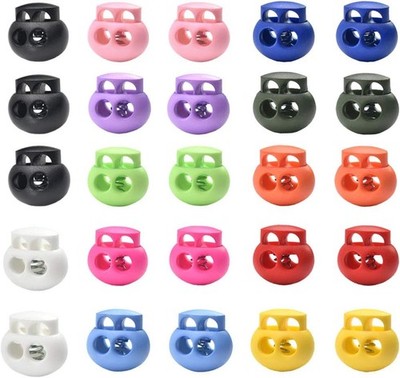 Toggle Cord Lock 25Pcs Double Hole Spring Stopper