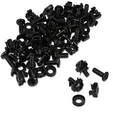 50 Pack M6 Cage Nuts, Bolts and Washers Kit - For Patch Panel Rack Mount Equi...