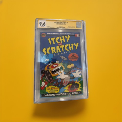 #ad Itchy amp; Scratchy Comics #1 CGC 9.6 SS Signed BILL MORRISON Simpsons Bongo 1993 $325.00