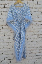 TARRIF FREE✅0% CHARGE Hand Block Long Kaftan 100%Cotton 52 Inches Dress KF-93