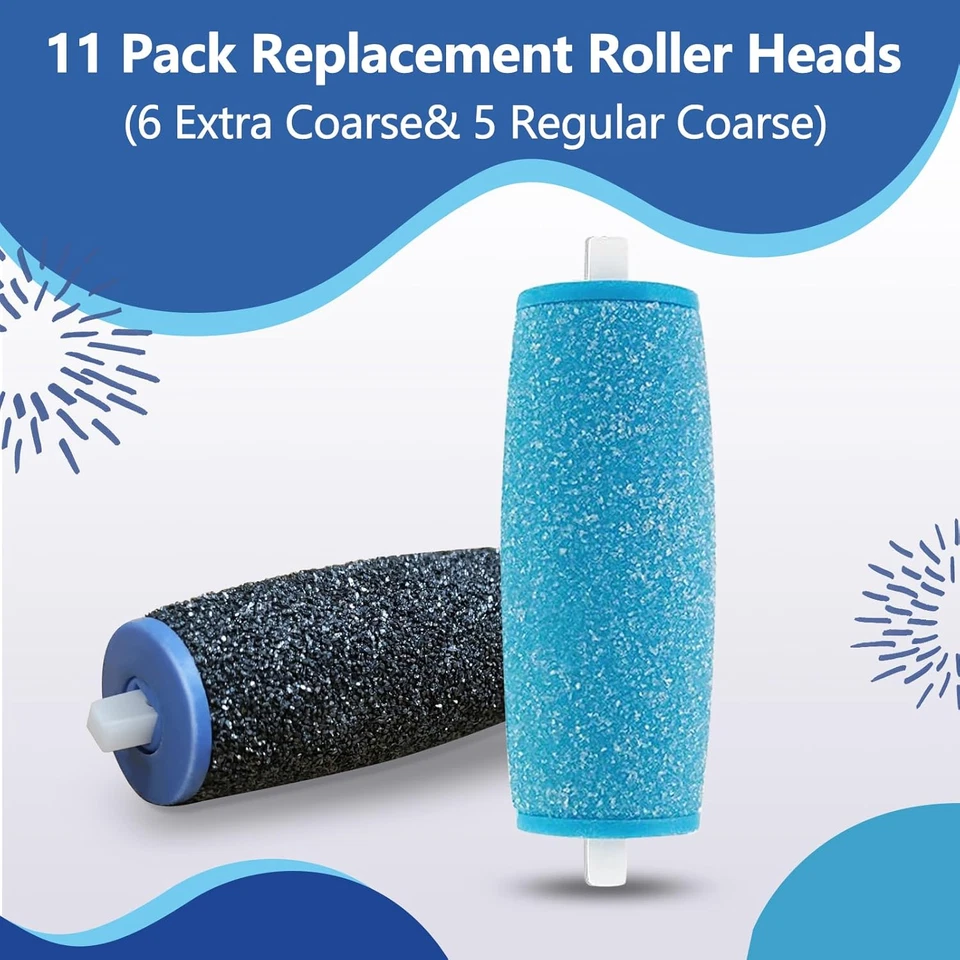 11 Pack Replacement Roller Heads for Electronic Foot File, 6 Extra Coarse & 5 Re - Image 4 of 4