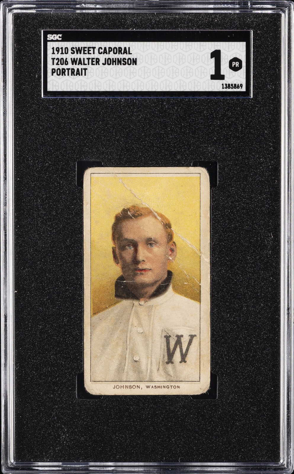1910 SWEET CAPORAL PORTRAIT #T206 WALTER JOHNSON SGC 1