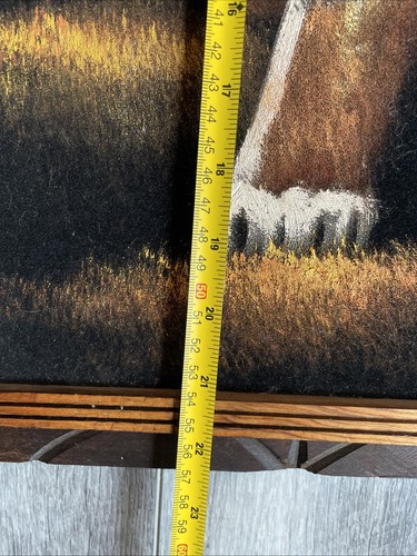 VINTAGE Signed Hand Painted Black Velvet Framed Picture - Orange Tiger- Mexico - Picture 9 of 11