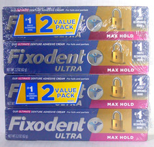Fixodent Advanced Max Hold Denture Adhesive - 2.2 Ounce, Pack of 4