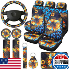 Frienda 13 Pc Leopard Print Car Seat Cover Full Set Men Women Car Interior Decor