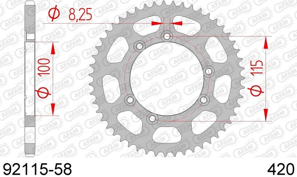 Fantic 50 Caballero Motard Kettenkit Corona Afam 92115-58-image