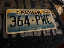 Nevada License Plate 2008 364 PWC "The Silver State"