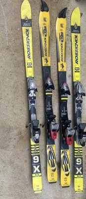Rossignol 9X 9.3 Racing & 9S Pro 9.3 Carving Skis Yellow/Black w/ Bindings