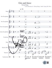 Snoop Dogg Signed Gin and Juice Sheet Music Authentic Autograph Beckett