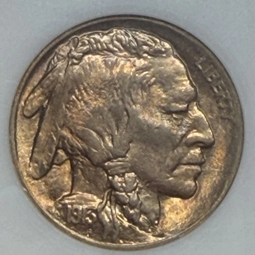 1913 T2 Buffalo Nickel - ANACS MS 62 Soapbox Holder