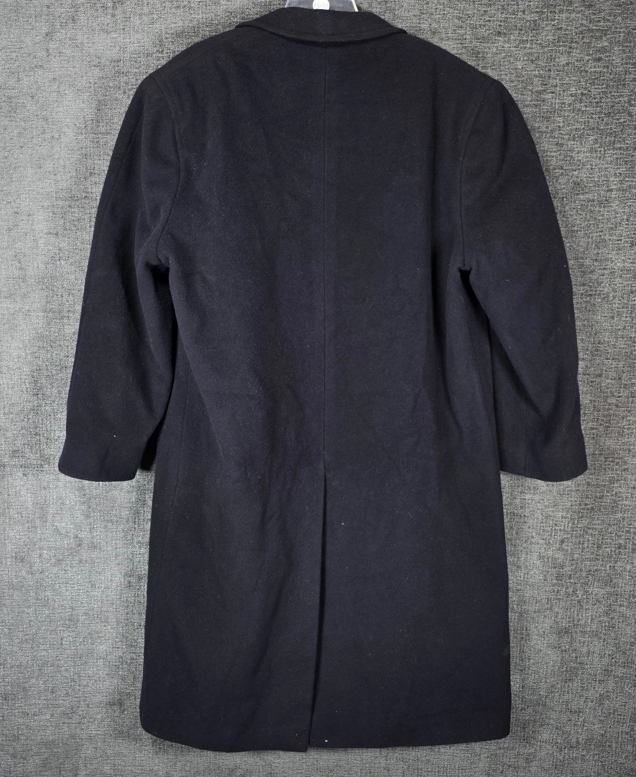 London Fog Mens Double Breasted Overcoat Black Size 42R Long Topcoat Lined image 2