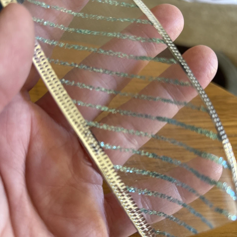 Snowman Blue Christmas Ribbon . Light Blue With Glitter Stripe.  2 Inch Ribbon - Image 3 of 4