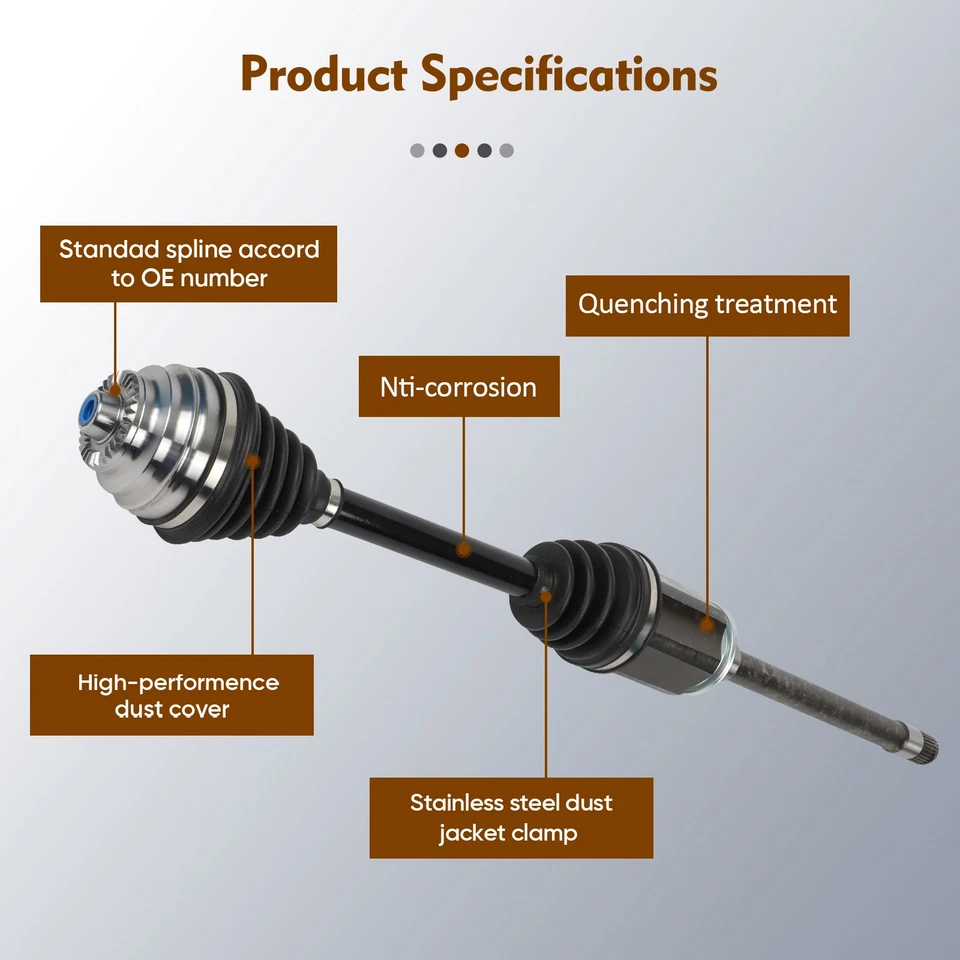 Eje delantero derecho para BMW 328i xDrive F30 2013-2016 2,0 L lado del pasajero CV Foto 3 de 4