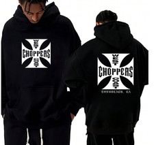 West Coast Choppers OG Cross Hoodie Reprint Black Pullover Iron Cross Logo
