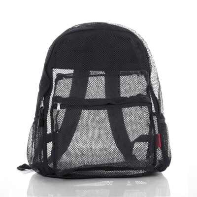 Semi-Transparent Mesh Backpack with Comfort Padded Straps, Black