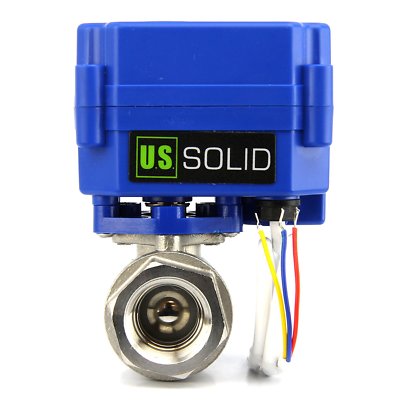 U. S. Solid Motorized Ball Valve 3/4in Full Port SS 9-24V 3 Wire 9-24V AC/DC