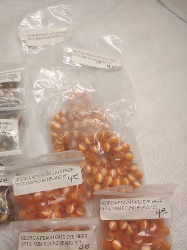 3200 + Lotto sfuso di perline occhio di gatto fibra ottica colori assortiti 4 mm - 6 mm. (#270) - Foto 12 di 14
