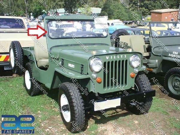 Feste Glas Windshield Wetter Streifen W / Schloss FüR Willys Jeeps CJ2A 3A S2U-image