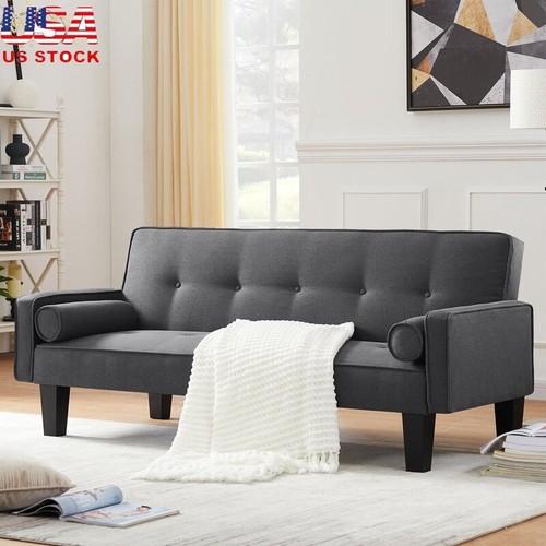 Convertible Sofa Bed Loveseat Modern Upholstered Sleeper Couch Futon Recliner US