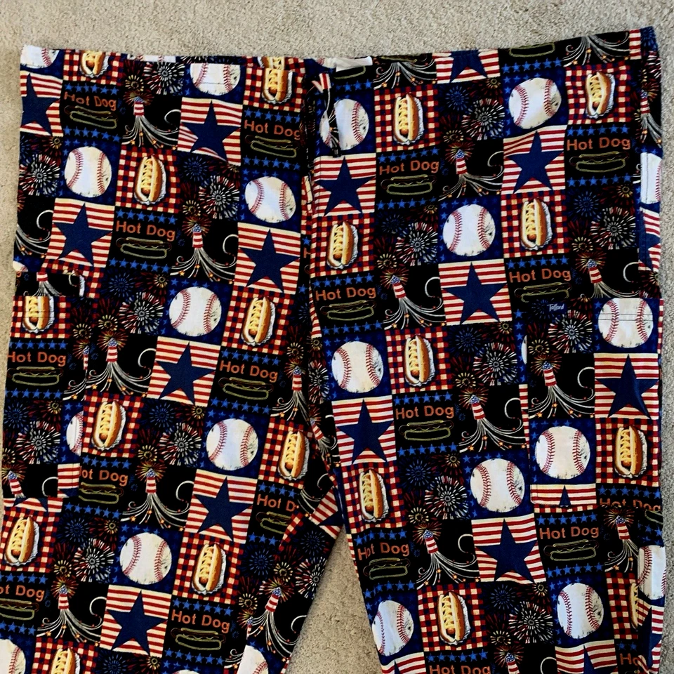 Scrub Uniform Pants Bottoms   4th of July Baseball Pattern  TAFFORD   4XL    EUC - Image 4 of 4