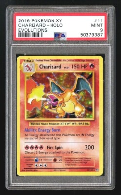 2016 POKEMON XY CHARIZARD HOLO EVOLUTIONS PSA 9 EXTREMELY RARE NON