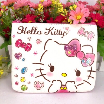 Hello Kitty Mini Coin Bag Cute Special Edition Gift Diamonds White