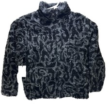 Aritzia Tna Black Leopard Print Teddy Jacket Full Zip