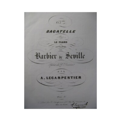 LE CARPENTIER Adolphe 63e Bagatelle Klavier 1847