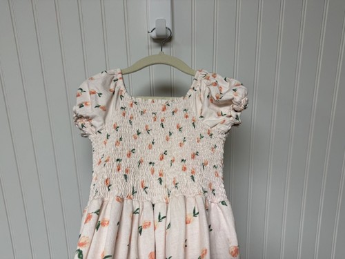 Sweet Honey Pink Peaches Smocked Romper Girl Size 6Y - Picture 2 of 7