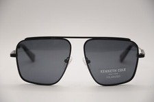 KENNETH COLE KC7232 02D SQUARE POLARIZED SUNGLASSES BLACK 56-14-140 NEW