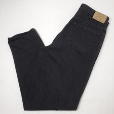 Vintage Eddie Bauer Jeans 34x32 USA MADE Faded Black Relaxed Fit Premium Denim