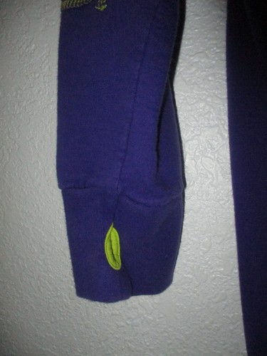Girls Nike Purple Hooded Pullover Long Sleeve Shirt Lime Green Trim Size 10-12 - Picture 5 of 6