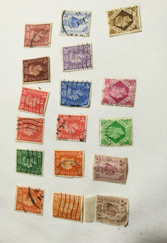 GB 1937-1951 revenue stamps Used 1/2d--1/s set of 17PCS UK0006B - Picture 2 of 3
