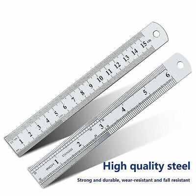 2pc 6 inch / 150mm Stainless Steel Rulers —