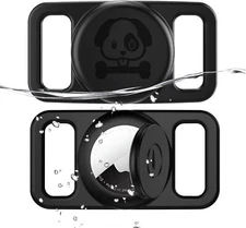 2 Pcs Air Tag Dog Collar Holder for Apple Silicone Body Cover Waterproof