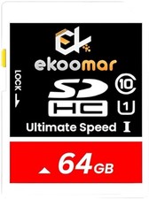 Ekoomar 64GB Class 10 Micro SD Memory Card 100MB/s for Camera Dash Cam Video