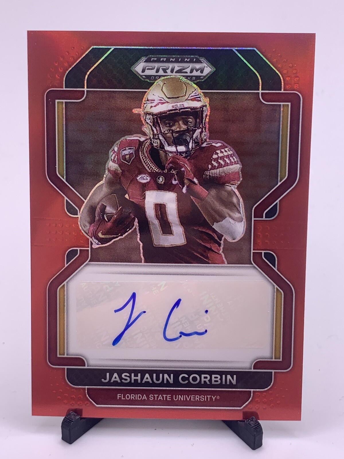 2023 PRIZM DRAFT PICKS RED PRIZM AUTO JASHAUN CORBIN #RA-JCO /199 GIANTS