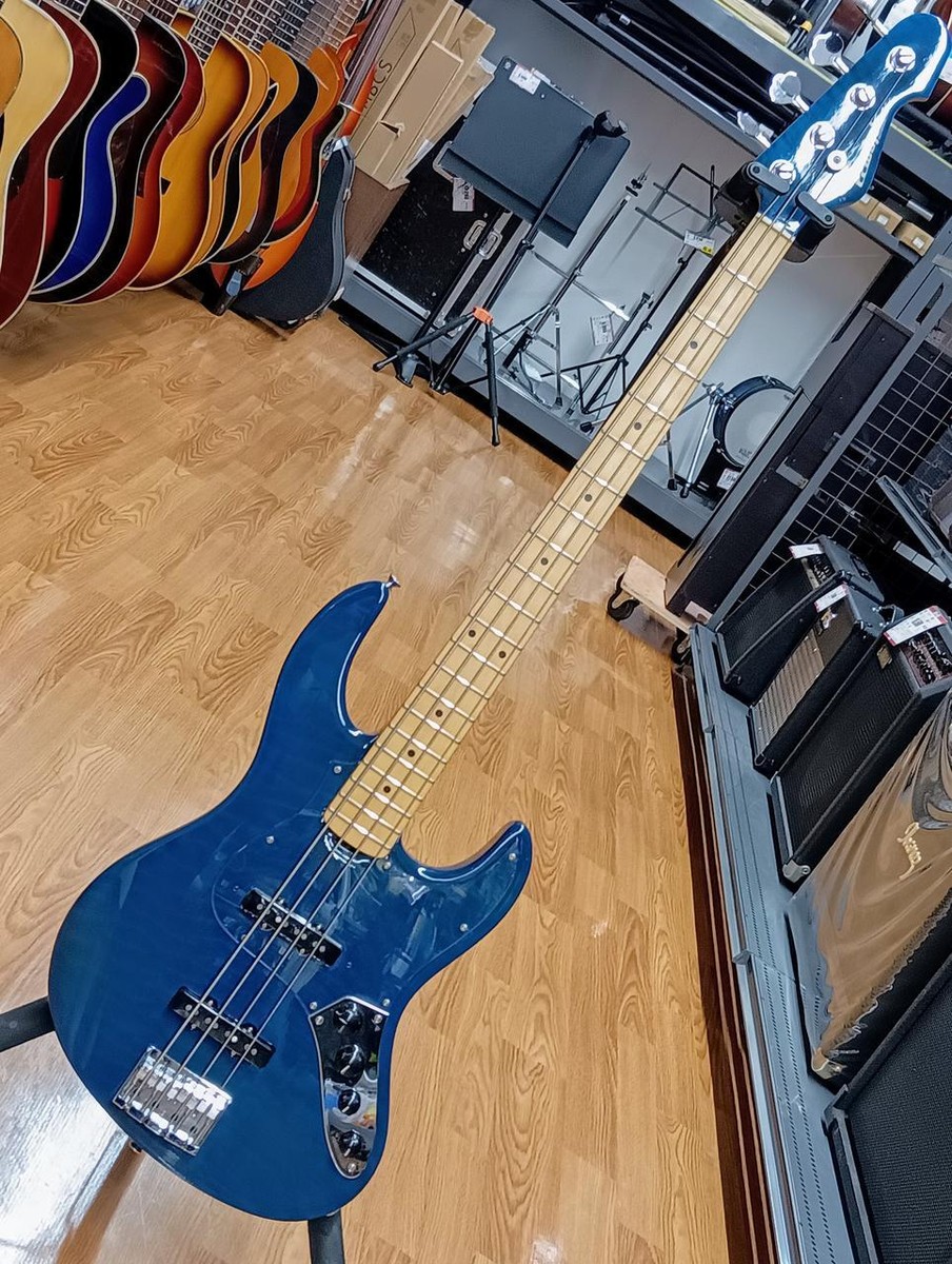 Edwards E-AM-150QM Black Aqua Electric Bass Guitar W/Gig Bag