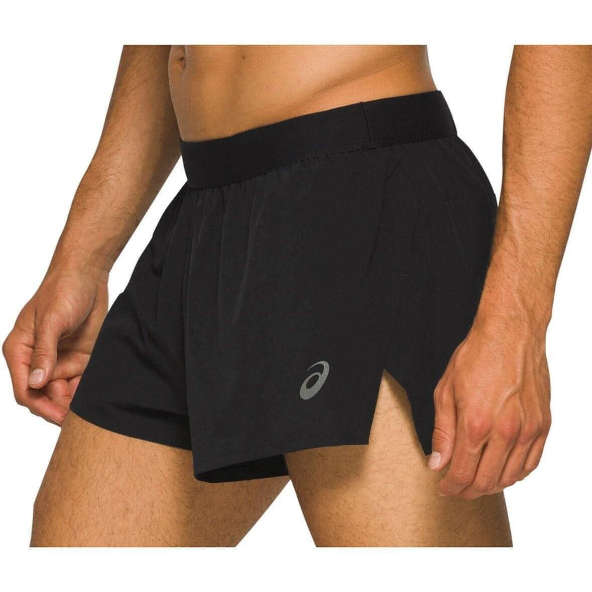 asics black running shorts