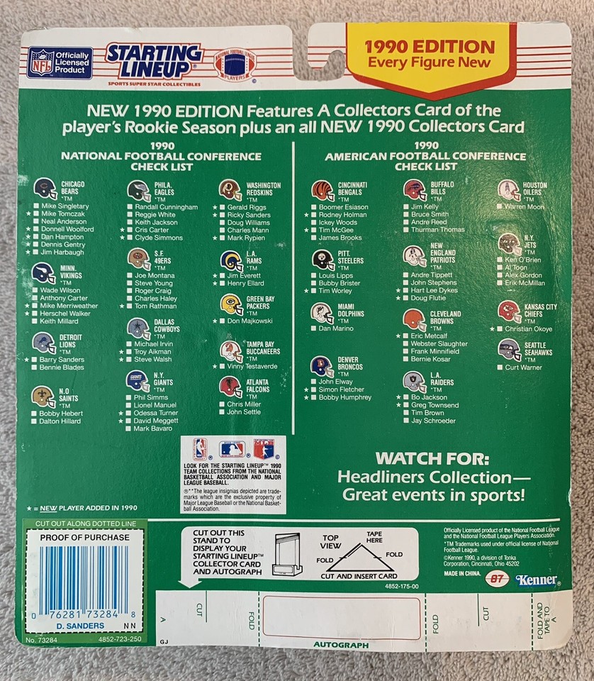 🔥🏈 1990 DEION SANDERS Starting Lineup, Atlanta Falcons, Cowboys, 49ers